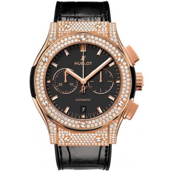 Réplique Hublot Classic Fusion Chronographe Or Rose 18 Carats Pavé Complet 541.OX.1181.LR.1704