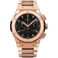 Réplique Hublot Classic Fusion Chronograph Or Rose 18 Carats Cadran Noir sur Bracelet 541.OX.1181.OX