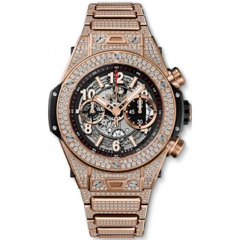 Réplique Hublot Big Bang Unico King Or Pavé Bracelet 411.OX.1180.OX.3704