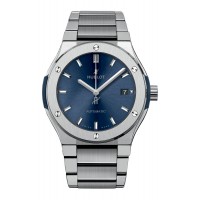 Réplique Hublot Classic Fusion Titane Bleu 45 mm Bracelet 510.NX.7170.NX