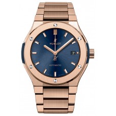 Réplique Hublot Classic Fusion Bleu Roi Or 45 mm Bracelet 510.OX.7180.OX