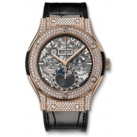 Réplique Hublot Classic Fusion Aerofusion Moonphase King Gold Pave 517.OX.0180.LR.1704