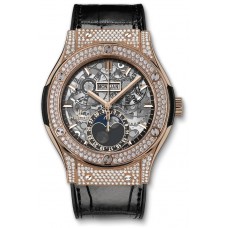 Réplique Hublot Classic Fusion Aerofusion Moonphase King Gold Pave 517.OX.0180.LR.1704