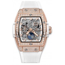 Réplique Hublot Spirit of Big Bang Moonphase King Gold Blanc Pavé 647.OE.2080.RW.1604