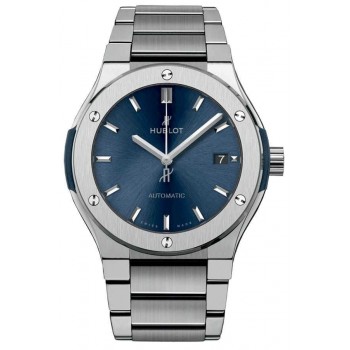 Réplique Hublot Classic Fusion Titane Bleu Bracelet 42mm 548.NX.7170.NX