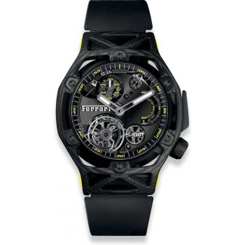 Réplique Hublot Techframe Ferrari Tourbillon Chronographe Carbone Jaune 408.QU.0129.RX