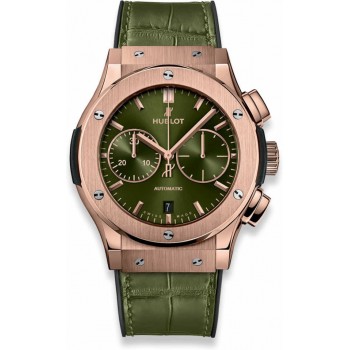 Réplique Hublot Classic Fusion Chronographe Roi Or Vert 45mm 521.OX.8980.LR