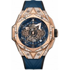 Réplique Hublot Big Bang Unico Sang Bleu II King Gold Blue Pavé 418.OX.5108.RX.1604.MXM20