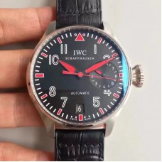 Réplique IWC Grand Pilote Muhammad Ali 500433 2017 En Acier Inoxydable Cadran Rouge Noir