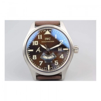 Réplique du pilote IWC Antoine De Saint Expert IW326104 GMT cadran noir en acier inoxydable 44MM