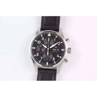 Réplique IWC Pilot Chronograph IW377709 Cadran Noir En Acier Inoxydable