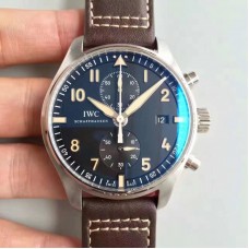 Réplique IWC Pilot Chronograph IW387808 Cadran Noir En Acier Inoxydable