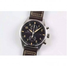 Réplique IWC Pilot IW387808 Chronographe Cadran Noir En Acier Inoxydable