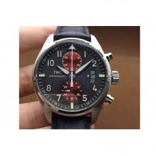 Réplique IWC Pilot IW387808 Chronographe En Acier Inoxydable Cadran Rouge Noir