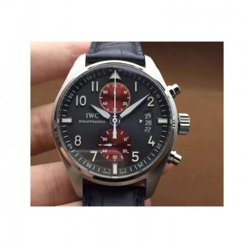 Réplique IWC Pilot IW387808 Chronographe En Acier Inoxydable Cadran Rouge Noir