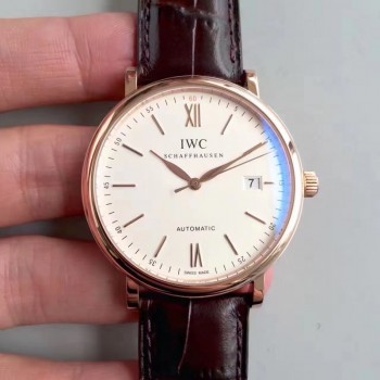 Réplique IWC Portofino Automatico IW356504 Cadran Blanc Or Rose