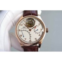 Replique IWC Portuguese Tourbillon Mystère Rétrograde IW504602 Cadran Blanc Or Rose