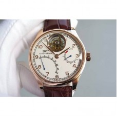 Replique IWC Portuguese Tourbillon Mystère Rétrograde IW504602 Cadran Blanc Or Rose