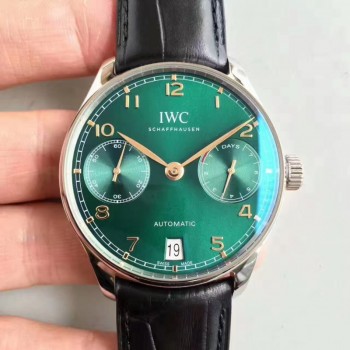 Réplique IWC Portugieser 7 Days IW500708 Cadran Vert En Acier Inoxydable