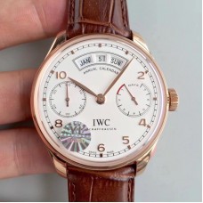 Replique IWC Portugieser Annuel IW503504 Cadran Blanc Or Rose