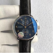 Réplique IWC Portugieser Chronograph Dubai Edition IW371489 Cadran Acier Inoxydable Bleu