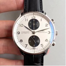 Réplique IWC Portugieser Chronographe IW3714-11 Cadran Blanc Noir En Acier