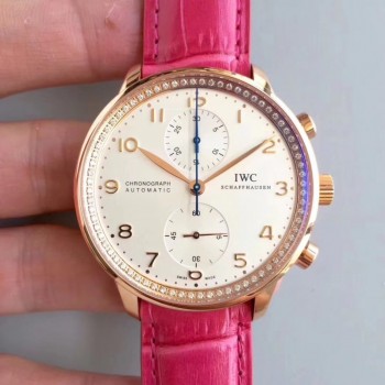 Réplique IWC Portugieser Chronographe IW3714 Cadran Blanc Or Rose