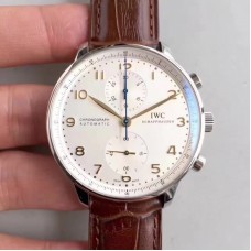 Réplique IWC Portugieser Chronographe IW371445 Cadran Blanc En Acier Inoxydable