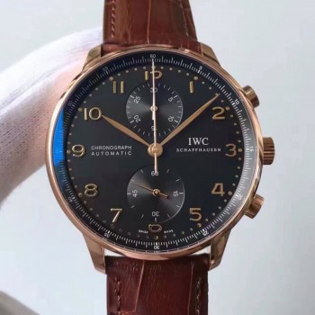 Réplique IWC Portugieser Chronographe IW371482 Cadran Ardoise Or Rose