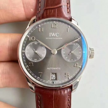 Réplique IWC Portugieser IW500106 Cadran Gris en acier inoxydable