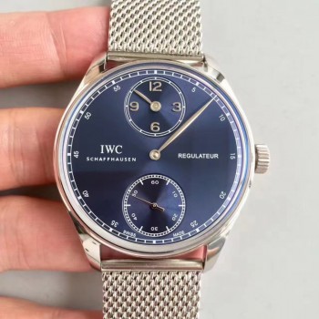 Réplique IWC Portugieser Regulateur IW544401 Cadran Bleu En Acier Inoxydable