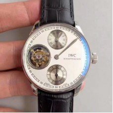 Réplique IWC Portugieser IW544603  Tourbillon de cadran blanc en acier inoxydable de régulateur