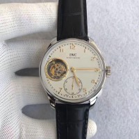 Réplique IWC Portugieser Tourbillon IW546301 Cadran Blanc En Acier Inoxydable