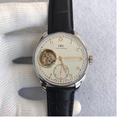 Réplique IWC Portugieser Tourbillon IW546301 Cadran Blanc En Acier Inoxydable