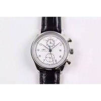 Replique IWC Portuguese Chronograph Classic IW390403 Cadran Blanc en acier inoxydable