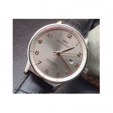 Réplique IWC Portuguese Cadran Gris Acier Inoxydable Gris Marqueurs En Or Rose