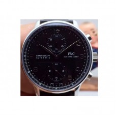 Réplique IWC Portuguese IW371438 Chronographe Cadran Noir En Acier Inoxydable