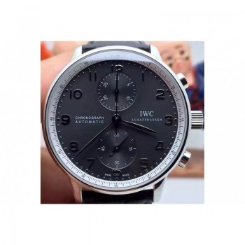 Réplique IWC Portuguese IW371447 Chronographe Cadran Noir En Acier Inoxydable