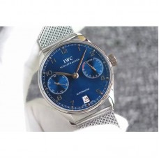 Réplique IWC Portuguese IW5007 cadran bleu en acier inoxydable