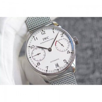 Réplique IWC Portuguese IW5007 cadran blanc en acier inoxydable