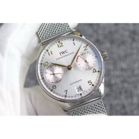 Réplique IWC Portuguese IW5007 en acier inoxydable or jaune chiffres cadran blanc