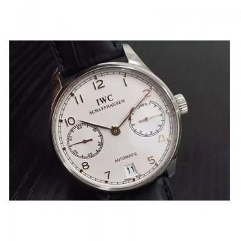 Réplique IWC Portuguese IW500704 Réserve Blanc En Acier Inoxydable Cadran Blanc