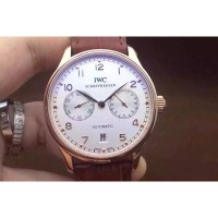 Réplique IWC Portuguese IW500705 Réserve De Marche Rose Cadran Blanc