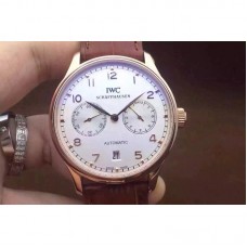 Réplique IWC Portuguese IW500705 Réserve De Marche Rose Cadran Blanc