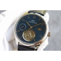 Réplique IWC Portuguese Regulateur Tourbillon Inoxydable Cadran Bleu