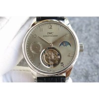 Réplique IWC Portuguese Regulateur Tourbillon Marqueurs en acier à cadran vert en acier inoxydable