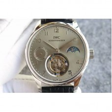 Réplique IWC Portuguese Regulateur Tourbillon Marqueurs en acier à cadran vert en acier inoxydable