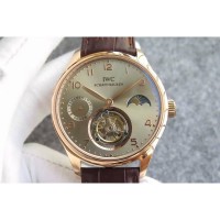 Réplique IWC Portuguese Regulateur Tourbillon Rose Cadran Vert