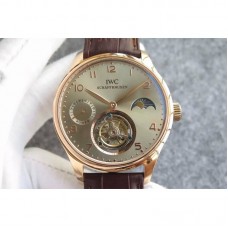 Réplique IWC Portuguese Regulateur Tourbillon Rose Cadran Vert