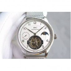 Réplique IWC Portuguese Regulateur Tourbillon Cadran Blanc en Acier Inoxydable